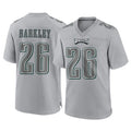 Punc P.Eagles #26 Saquon Barkley Player Gray Atmosphere Fashion Home Game Stitched Jerseys