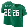 Punc P.Eagles #26 Saquon Barkley Player Green Kelly Alternate Home Game Stitched Jerseys