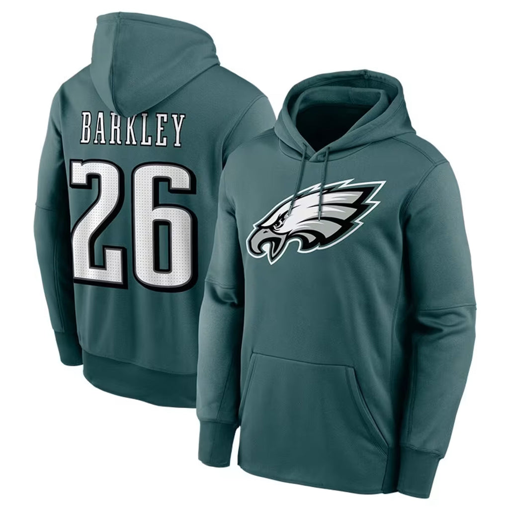 Punc P.Eagles #26 Saquon Barkley Player Green Pullover Hoodie Stitched Jerseys