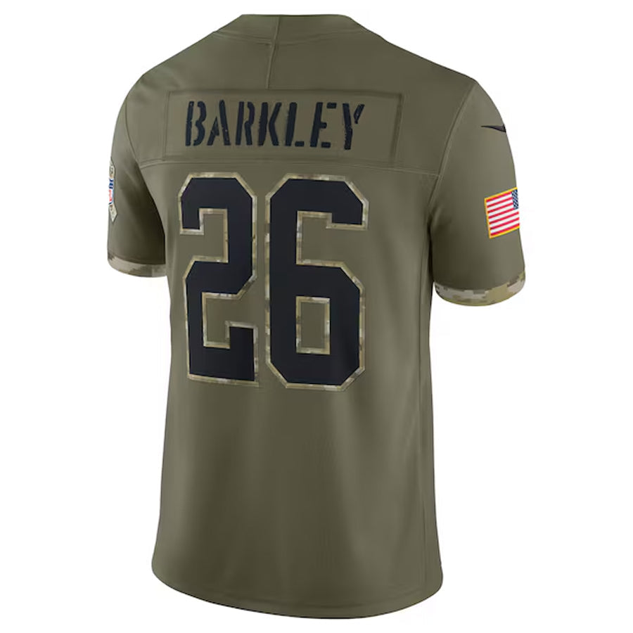 Punc P.Eagles #26 Saquon Barkley Player Salute To Service Olive Stitched Jerseys