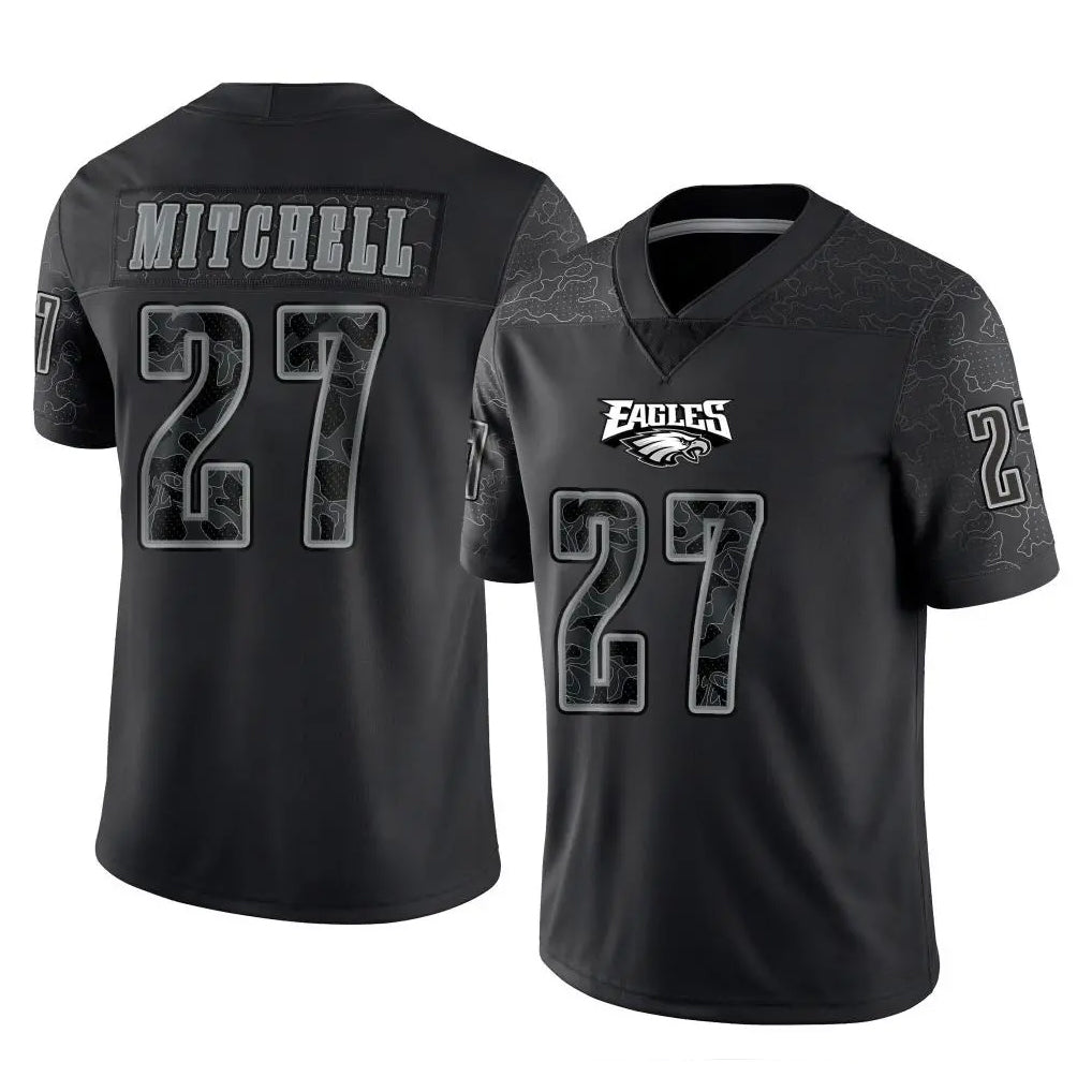 Punc P.Eagles #27 Quinyon Mitchell Player Black Reflective Limited Home Game Stitched Jerseys
