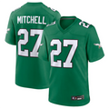 Punc P.Eagles #27 Quinyon Mitchell Player Kelly Green Replica Game Stitched Jerseys