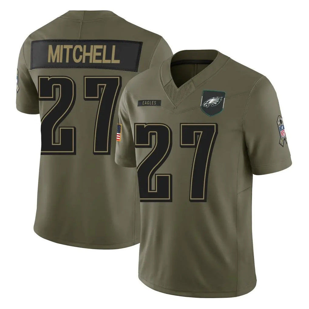 Punc P.Eagles #27 Quinyon Mitchell Player Olive 2025 Salute To Service Limited Stitched Jerseys