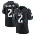 Punc P.Eagles #2 Riq Woolen Player Black Game Home Stitched Jerseys