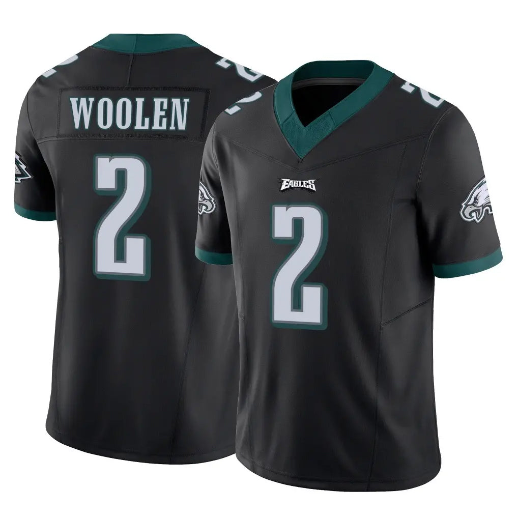 Punc P.Eagles #2 Riq Woolen Player Black Limited Vapor F.U.S.E. Home Game Stitched Jerseys