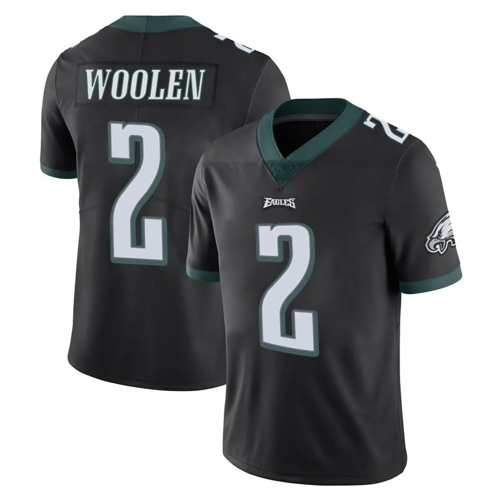 Punc P.Eagles #2 Riq Woolen Player Black Limited Vapor Untouchable Home Game Stitched Jerseys