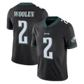 Punc P.Eagles #2 Riq Woolen Player Black Limited Vapor Untouchable Home Game Stitched Jerseys