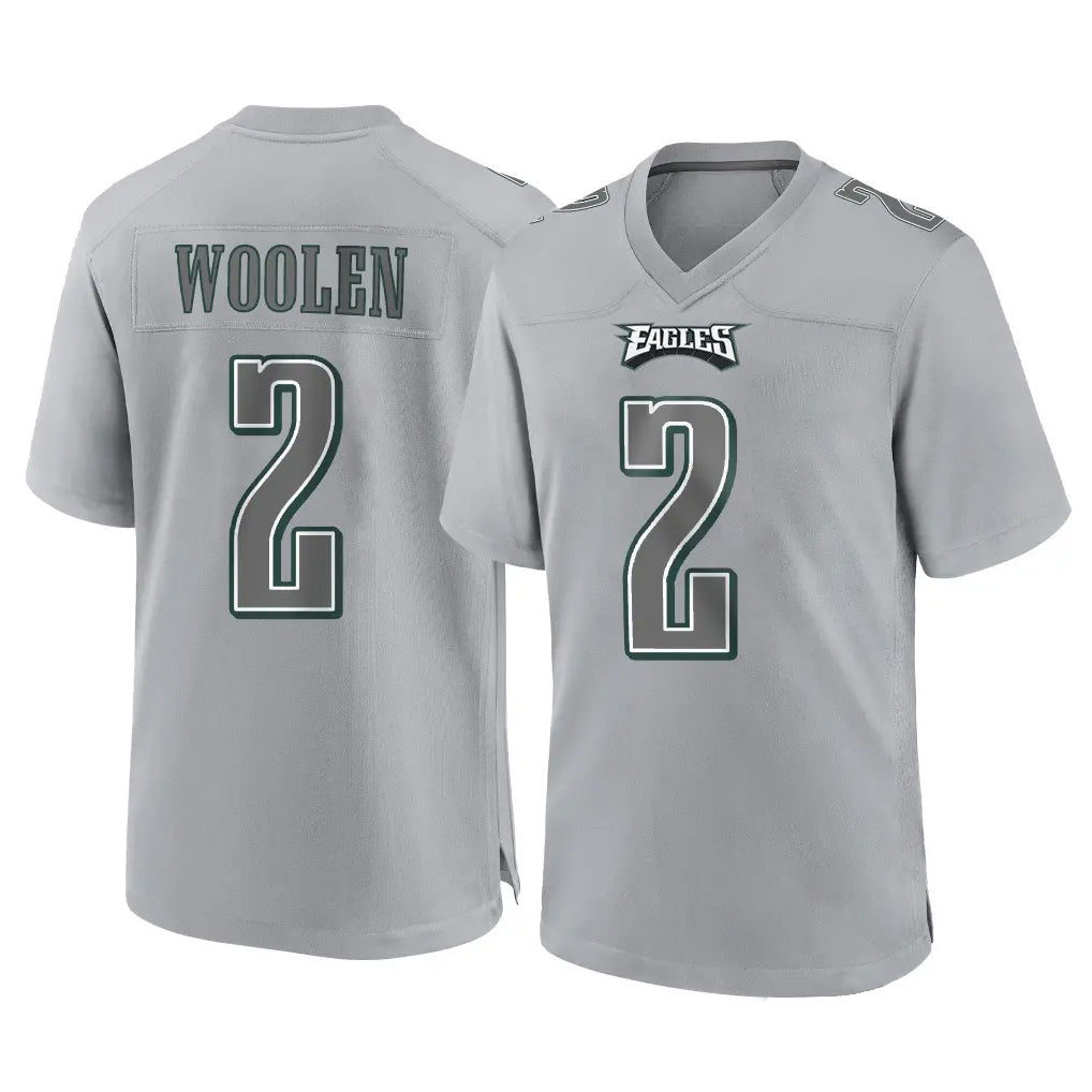 Punc P.Eagles #2 Riq Woolen Player Gray Atmosphere Fashion Home Game Stitched Jerseys