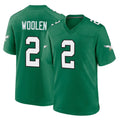 Punc P.Eagles #2 Riq Woolen Player Green Kelly Alternate Home Game Stitched Jerseys