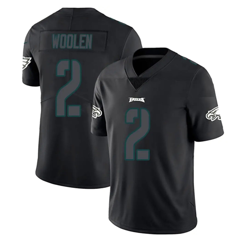 Punc P.Eagles #2 Riq Woolen Player Limited Black Impact Home Game Stitched Jerseys