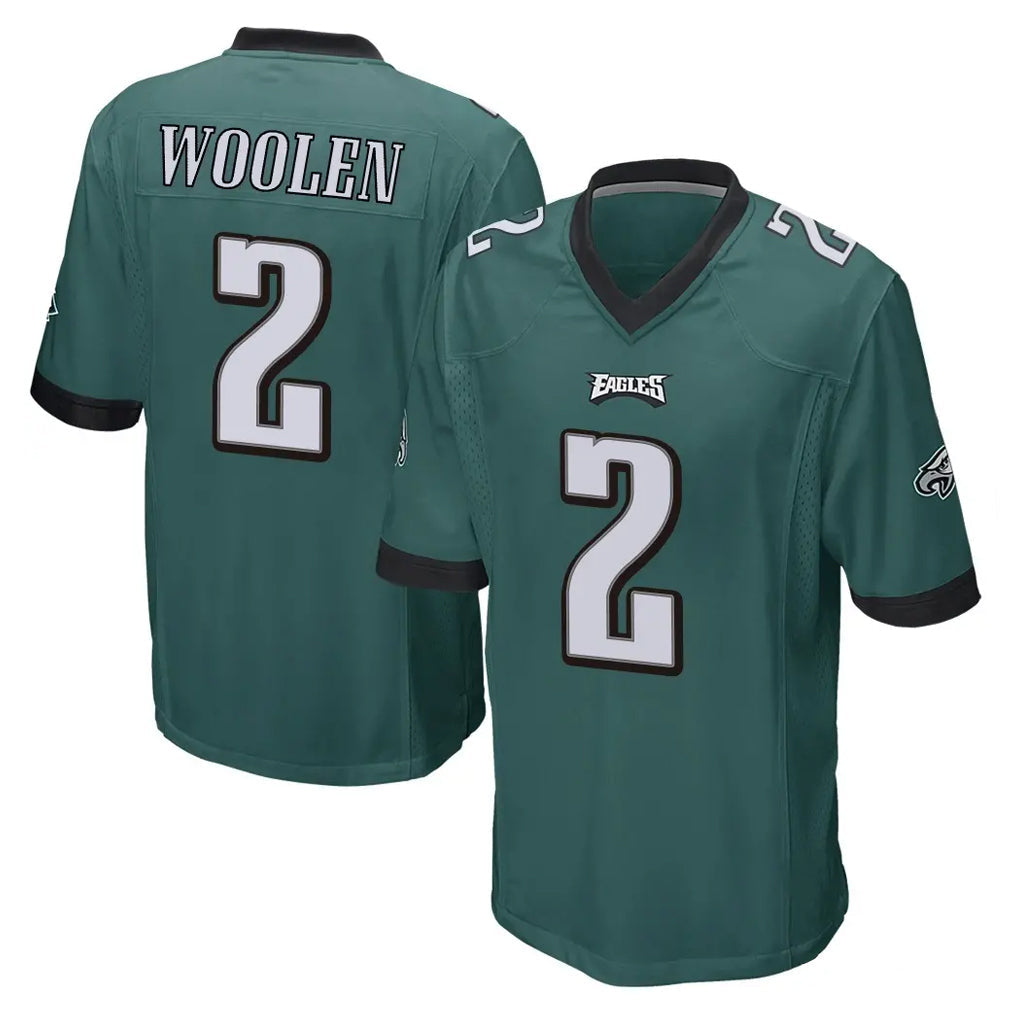 Punc P.Eagles #2 Riq Woolen Player Team Color Green Home Game Stitched Jerseys