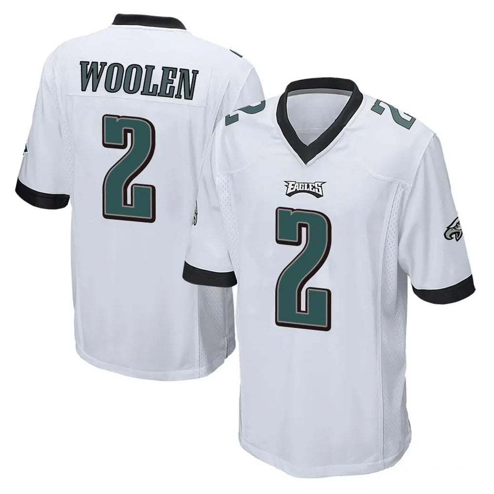 Punc P.Eagles #2 Riq Woolen Player White Home Game Stitched Jerseys