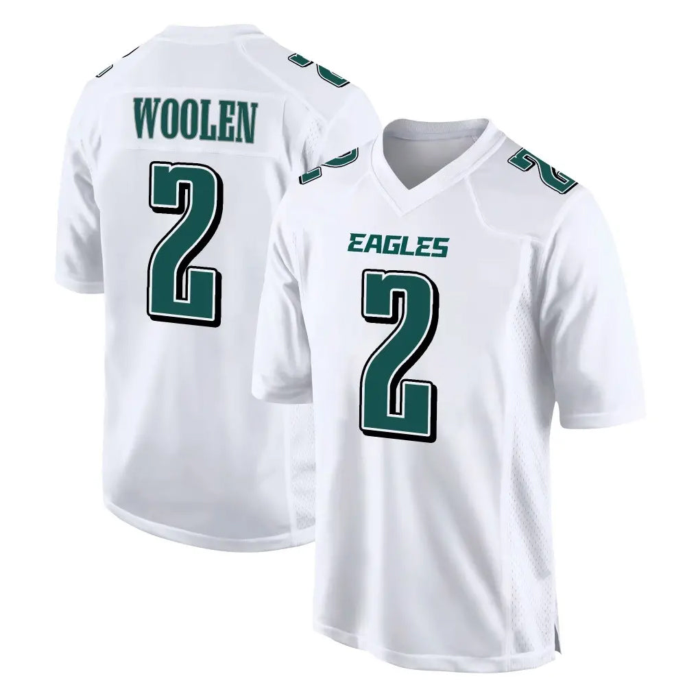 Punc P.Eagles #2 Riq Woolen Player White Tundra Fashion Home Game Stitched Jerseys
