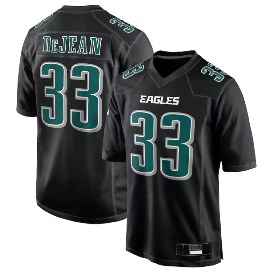 Punc P.Eagles #33 Cooper DeJean Player Carbon Black Super Bowl LIX Fashion Game Player Stitched Jerseys