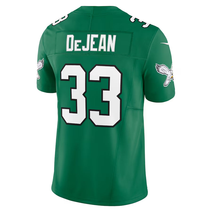 Punc P.Eagles #33 Cooper DeJean Player Kelly Green Vapor F.U.S.E. Limited Stitched Jerseys