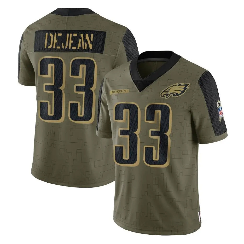 Punc P.Eagles #33 Cooper DeJean Player Olive Salute To Service Limited Game Stitched Jerseys