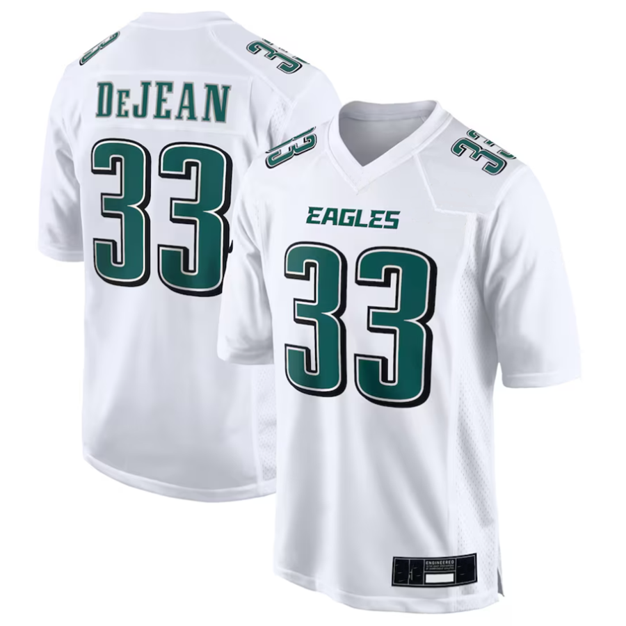 Punc P.Eagles #33 Cooper DeJean Player Tundra White Super Bowl LIX Fashion Game Player Stitched Jersey