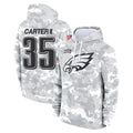 Punc P.Eagles #35 Michael Carter II Player Arctic Camo Salute to Service Pullover Hoodies Limited Game Stitched Jerseys