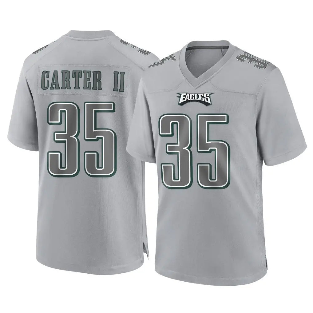 Punc P.Eagles #35 Michael Carter II Player Gray Atmosphere Fashion Home Game Stitched Jerseys