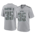 Punc P.Eagles #35 Michael Carter II Player Gray Atmosphere Fashion Home Game Stitched Jerseys