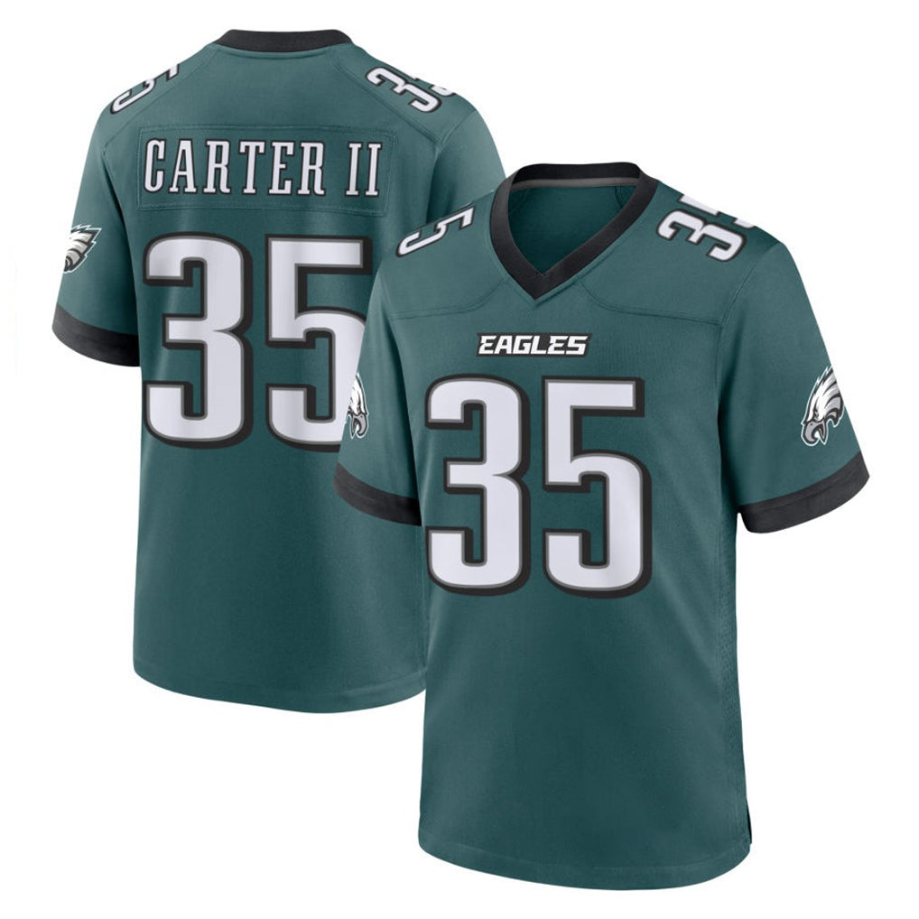 Punc P.Eagles #35 Michael Carter II Player Green Home Game Stitched Jerseys
