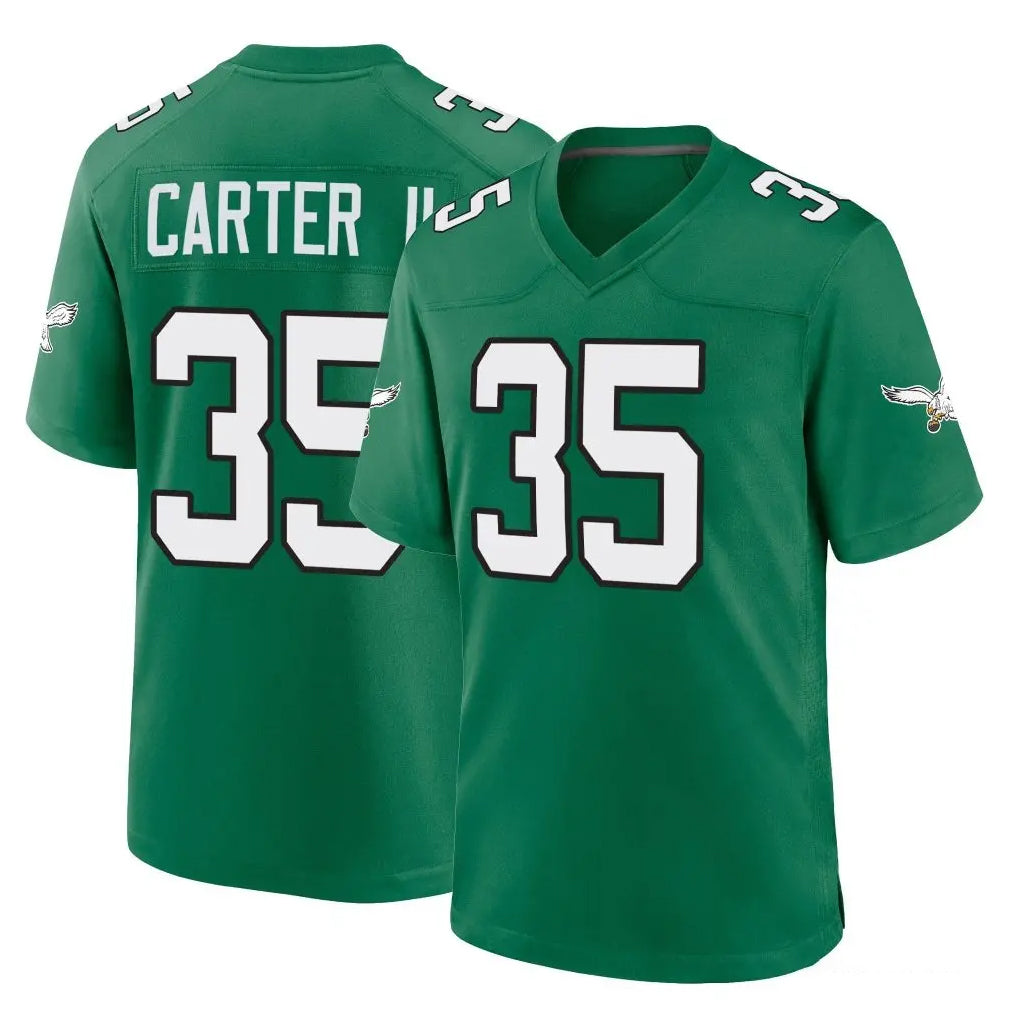 Punc P.Eagles #35 Michael Carter II Player Green Kelly Alternate Home Game Stitched Jerseys