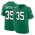 Punc P.Eagles #35 Michael Carter II Player Green Kelly Alternate Home Game Stitched Jerseys