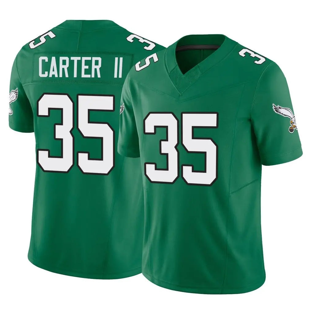 Punc P.Eagles #35 Michael Carter II Player Green Kelly Alternate Vapor F.U.S.E. Home Game Stitched Jerseys