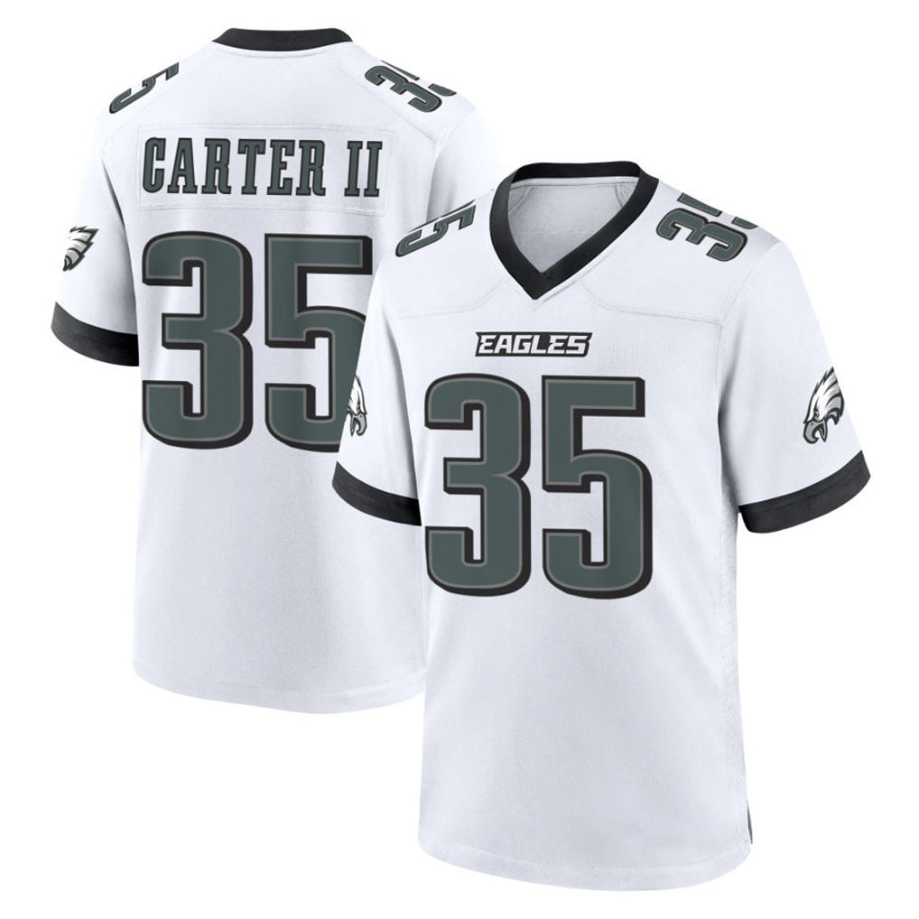 Punc P.Eagles #35 Michael Carter II Player White Game Home Stitched Jerseys