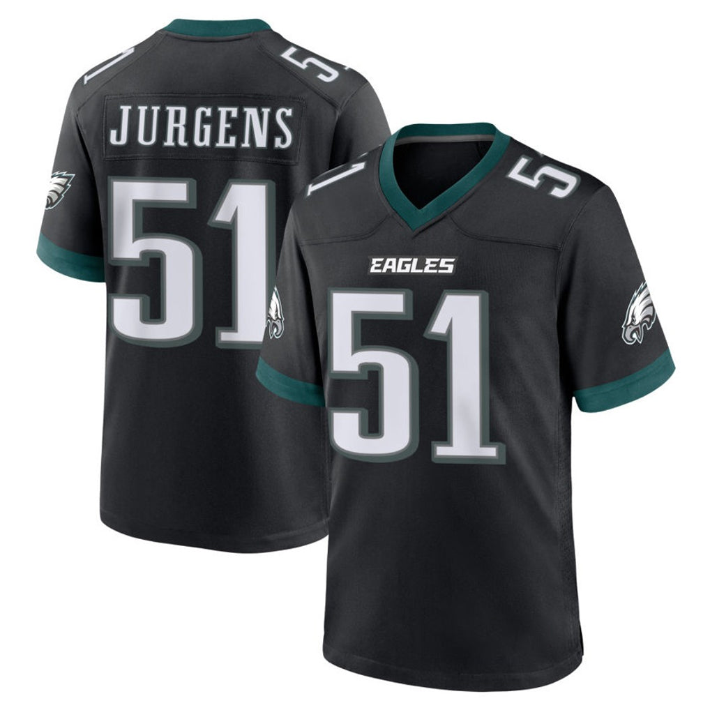 Punc P.Eagles #51 Cam Jurgens Player Black Game Home Stitched Jerseys