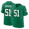 Punc P.Eagles #51 Cam Jurgens Player Green Kelly Alternate Home Game Stitched Jerseys