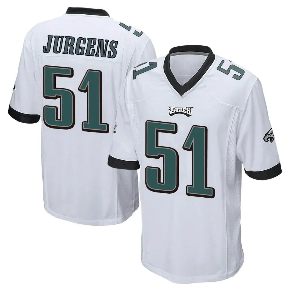 Punc P.Eagles #51 Cam Jurgens Player White Home Game Stitched Jerseys