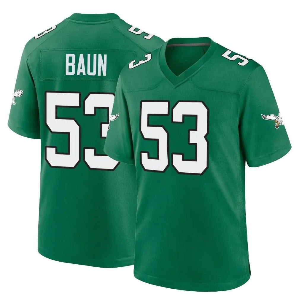 Punc P.Eagles #53 Zack Baun Player Green Kelly Alternate Home Game Stitched Jerseys