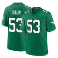 Punc P.Eagles #53 Zack Baun Player Green Kelly Alternate Home Game Stitched Jerseys