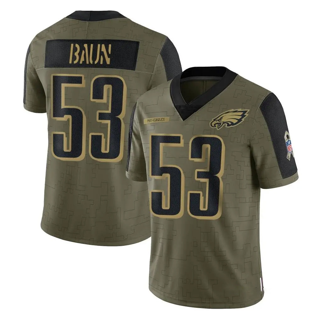 Punc P.Eagles #53 Zack Baun Player Olive Salute To Service Limited Game Stitched Jerseys