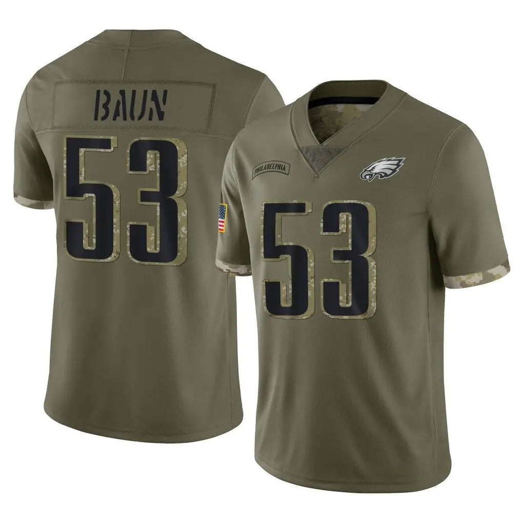 Punc P.Eagles #53 Zack Baun Player Olive Salute To Service Limited Stitched Jerseys