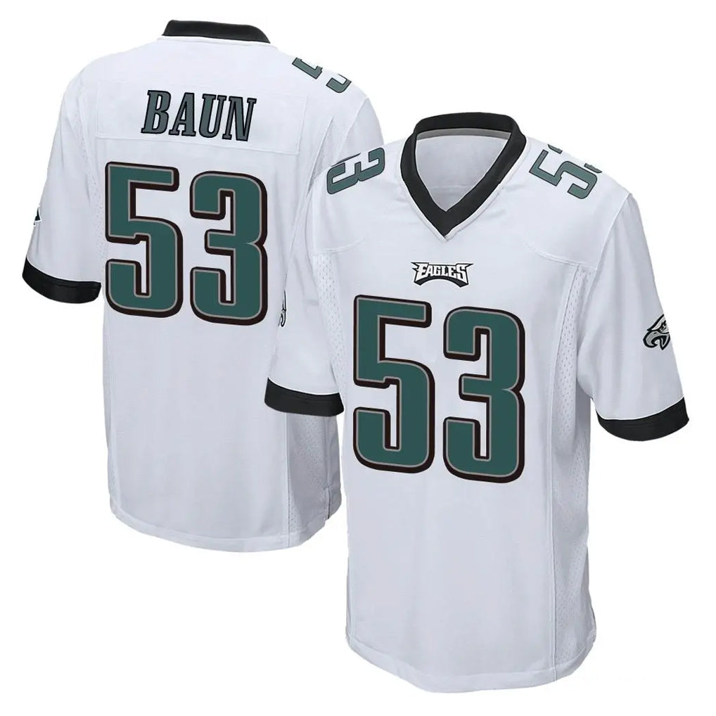 Punc P.Eagles #53 Zack Baun Player White Home Game Stitched Jerseys