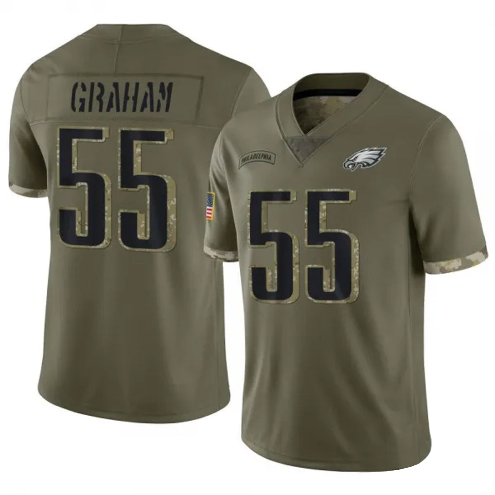 Punc P.Eagles #55 Brandon Graham Player Salute To Service Olive Stitched Jerseys