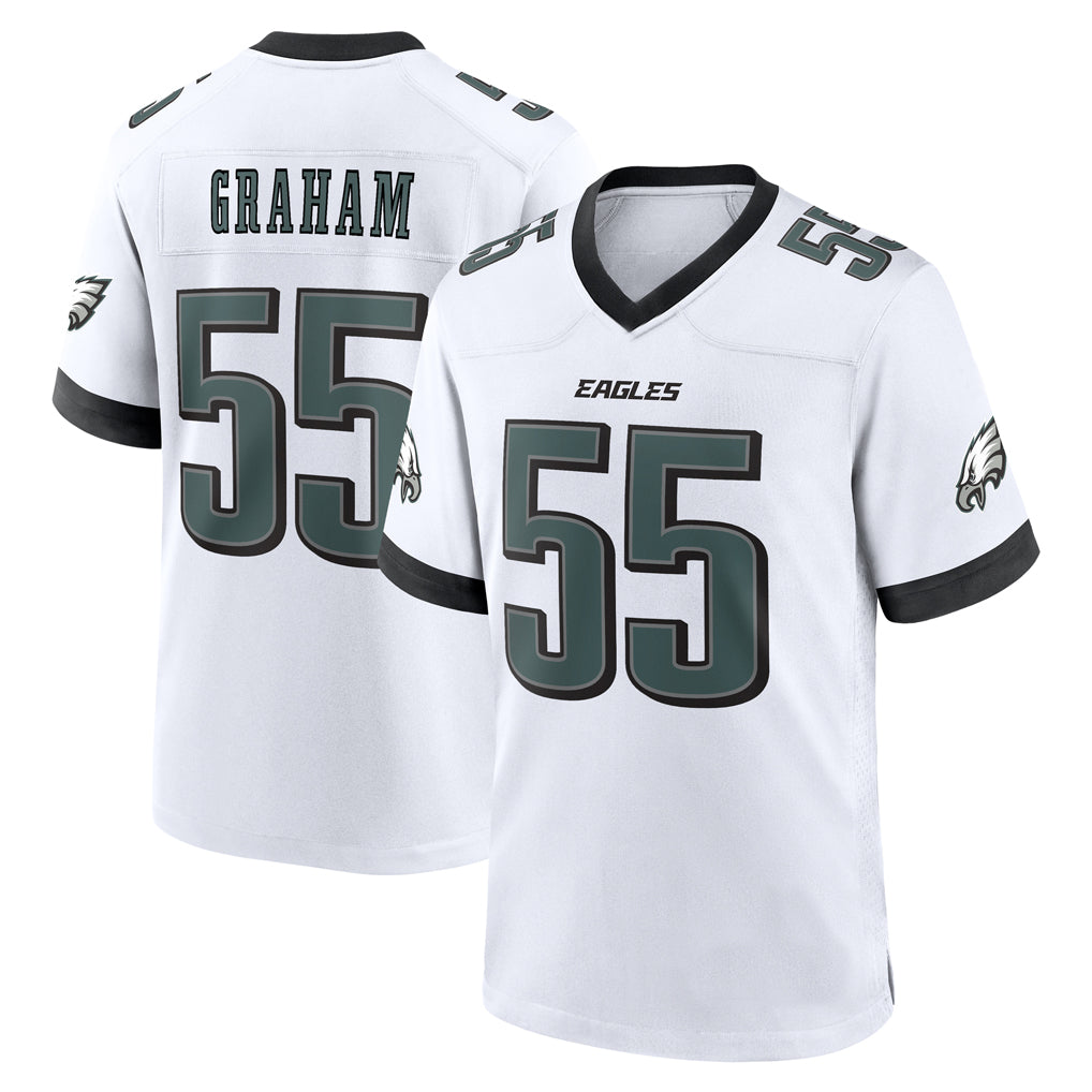 Punc P.Eagles #55 Brandon Graham Player White Home Game Stitched Jerseys