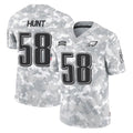 Punc P.Eagles #58 Jalyx Hunt Player Arctic Camo Salute to Service Limited Game Stitched Jerseys