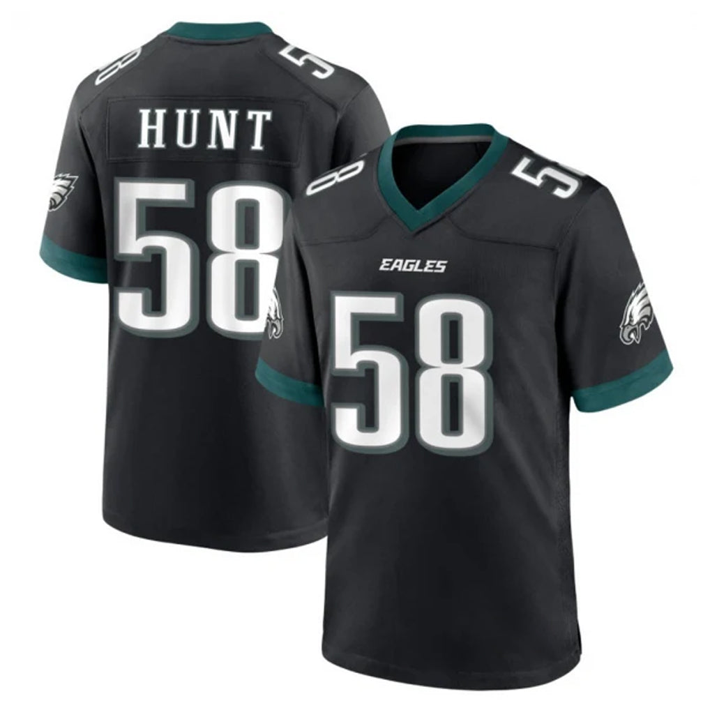 Punc P.Eagles #58 Jalyx Hunt Player Black Game Home Stitched Jerseys