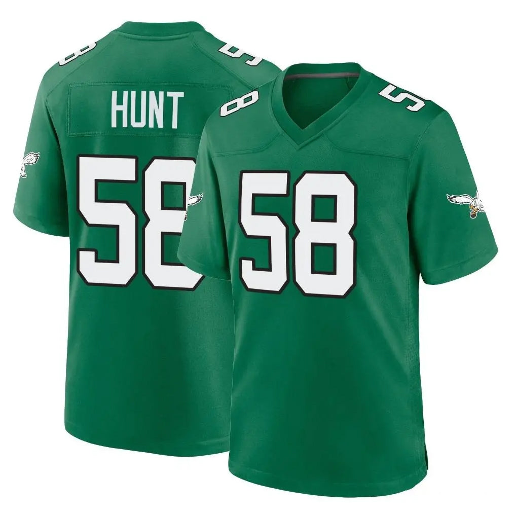 Punc P.Eagles #58 Jalyx Hunt Player Green Kelly Alternate Home Game Stitched Jerseys