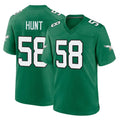 Punc P.Eagles #58 Jalyx Hunt Player Green Kelly Alternate Home Game Stitched Jerseys