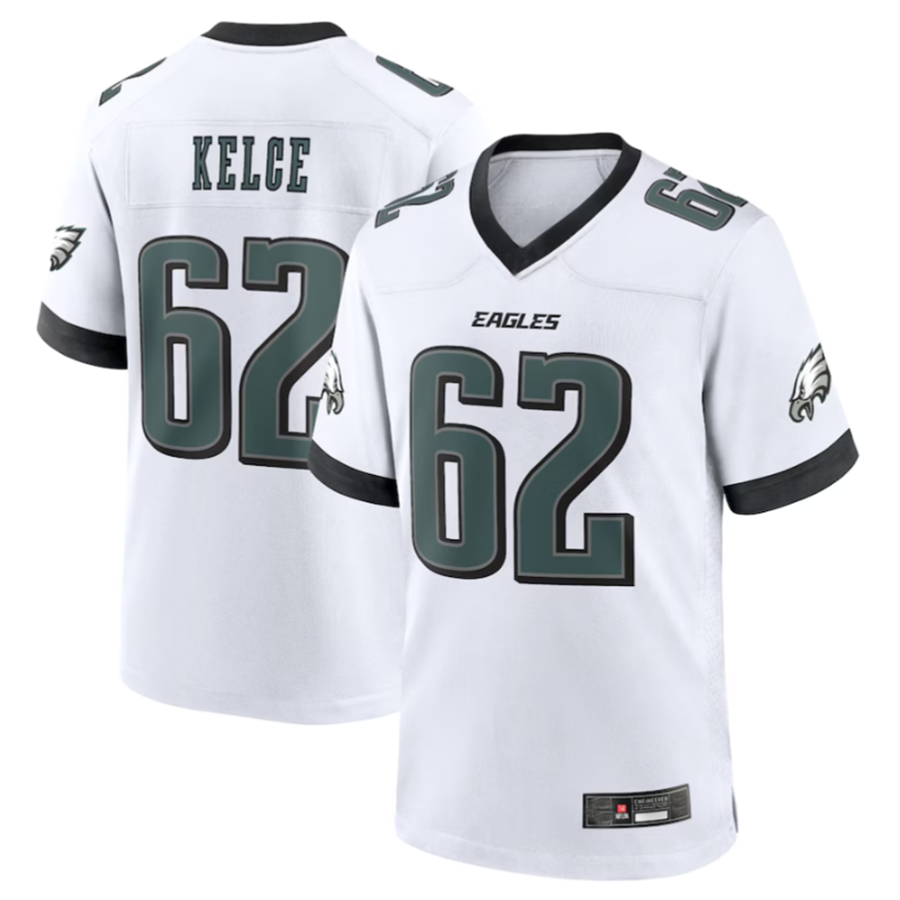 Punc P.Eagles #62 Jason Kelce White White Game Stitched American Stitched Jerseys