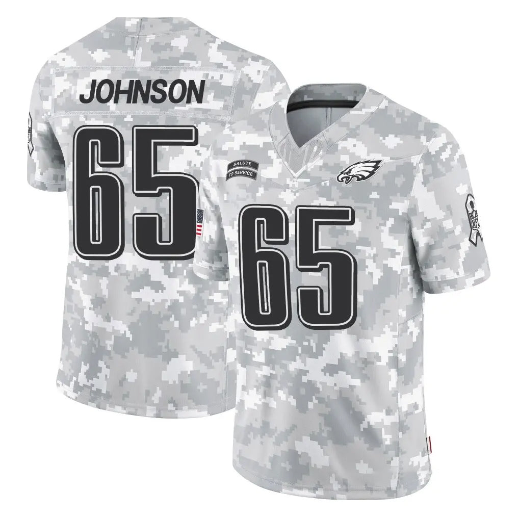 Punc P.Eagles #65 Lane Johnson Player Arctic Camo Salute to Service Limited Game Stitched Jerseys