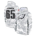 Punc P.Eagles #65 Lane Johnson Player Arctic Camo Salute to Service Pullover Hoodies Limited Game Stitched Jerseys