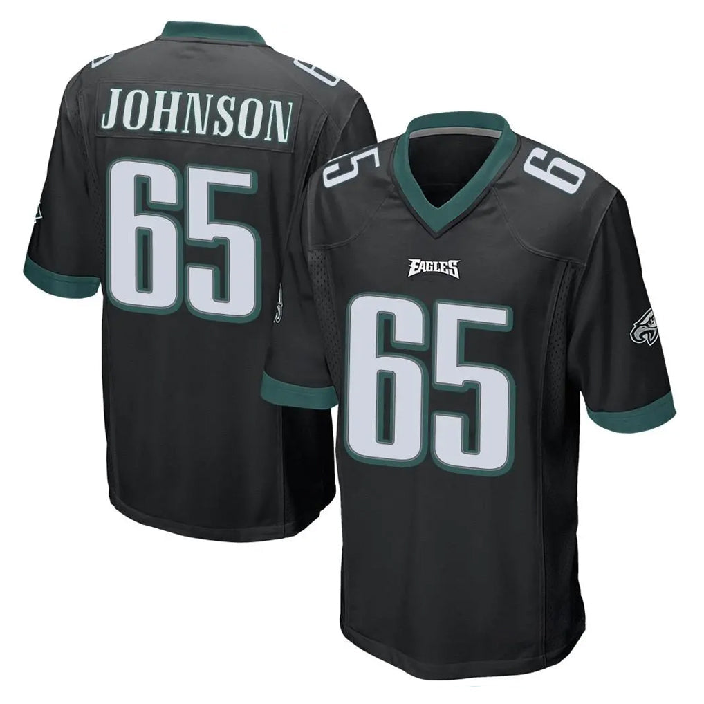Punc P.Eagles #65 Lane Johnson Player Black Home Game Stitched Jerseys