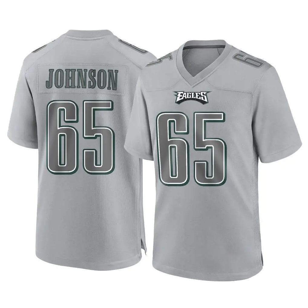 Punc P.Eagles #65 Lane Johnson Player Gray Atmosphere Fashion Home Game Stitched Jerseys