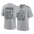 Punc P.Eagles #65 Lane Johnson Player Gray Atmosphere Fashion Home Game Stitched Jerseys