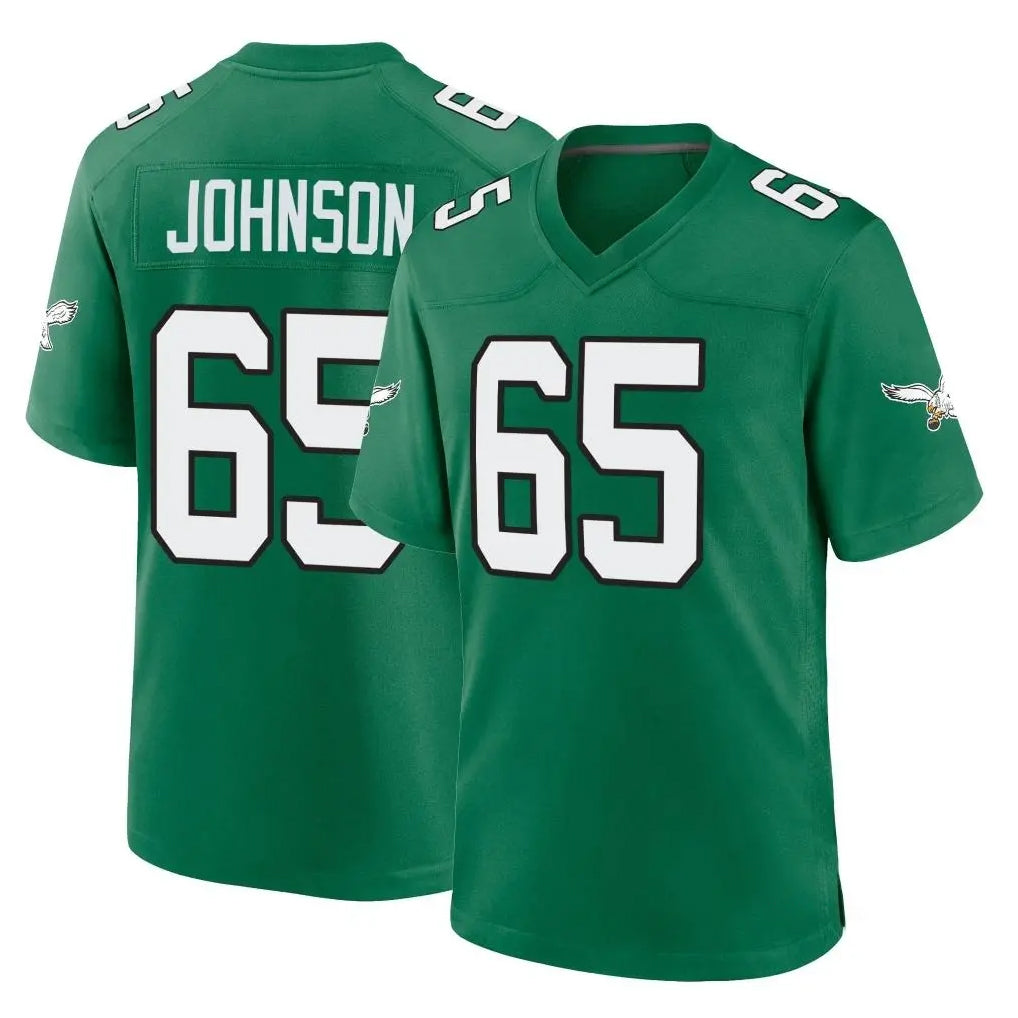 Punc P.Eagles #65 Lane Johnson Player Green Kelly Alternate Home Game Stitched Jerseys